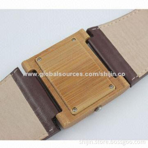 Fashion wooden watch with square case/genuine leather strap, Japan quartz movement, made in China